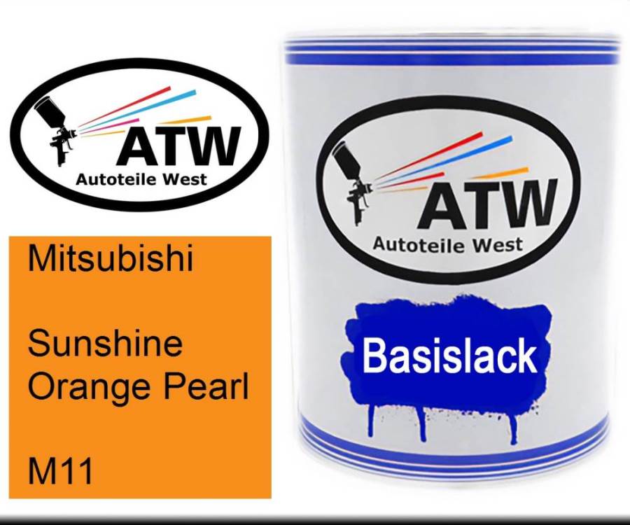 Mitsubishi, Sunshine Orange Pearl, M11: 1L Lackdose, von ATW Autoteile West.